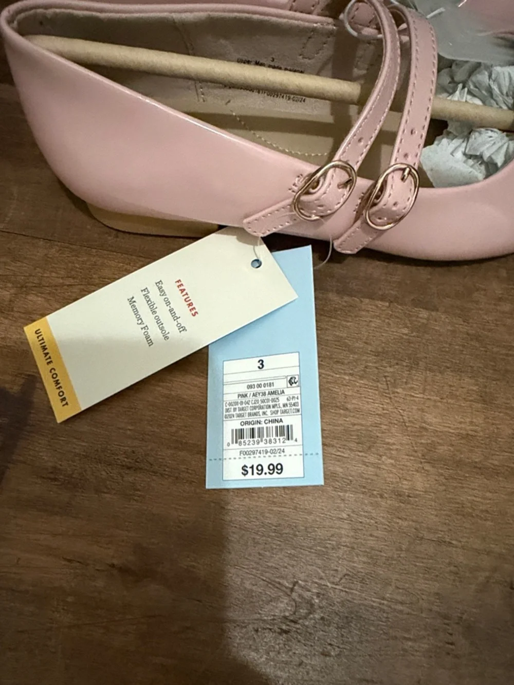 Cat & Jack Pink Double-Strap Mary Jane Flats